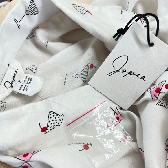 Japna Martini Print White Button-Down Shirt Size Small NWT - Picture 10 of 13